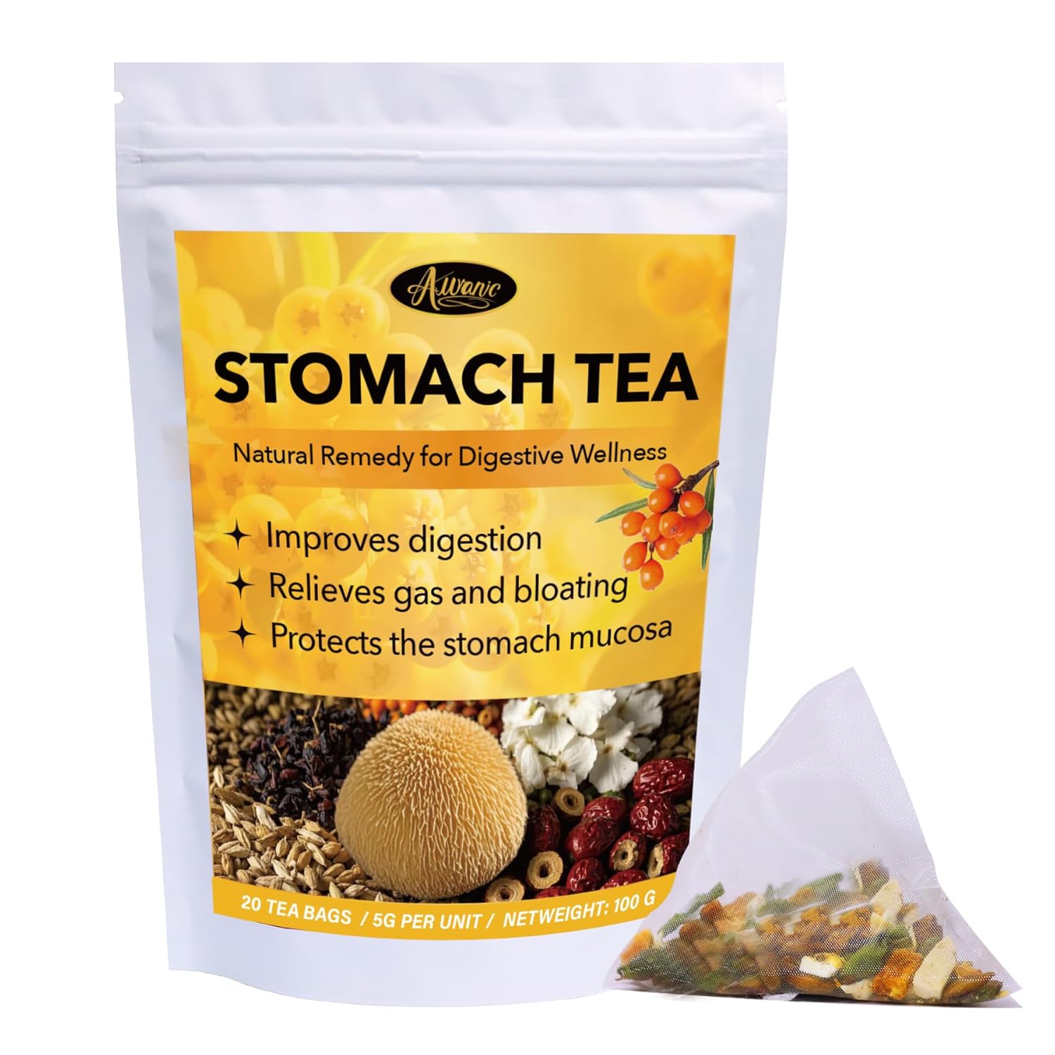 Auranic 20 Teabags Natural Stomach Ease Tea for Ulcer Healing Solution - Image 2