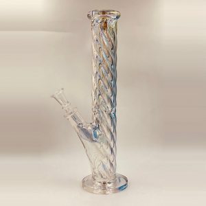 12″ Electro Twist Straight Tube Glass Bong