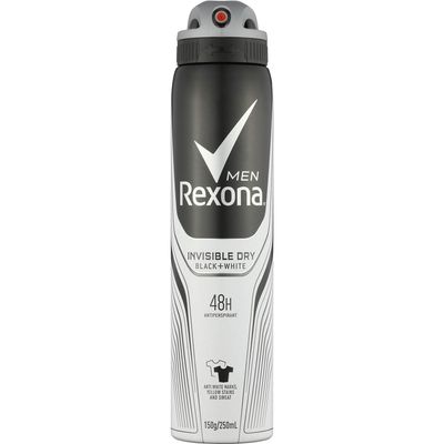 Rexona Men Invisible Dry Black + White Antiperspirant Deodorant – 250ml