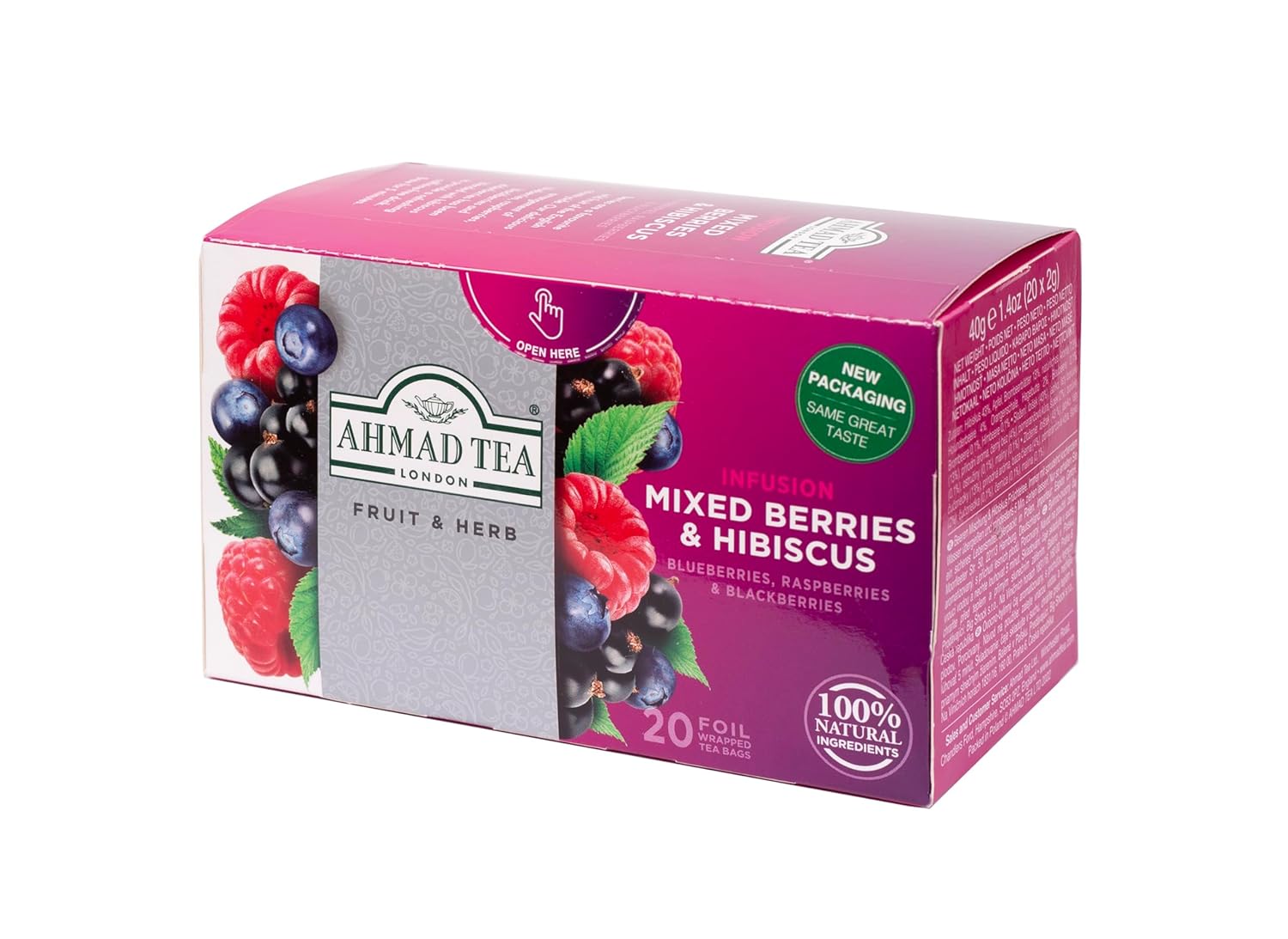 Ahmad Tea Herbal Tea Mixed Berries & Hibiscus Teabags 20 Teabags Pack of 1 - Image 7