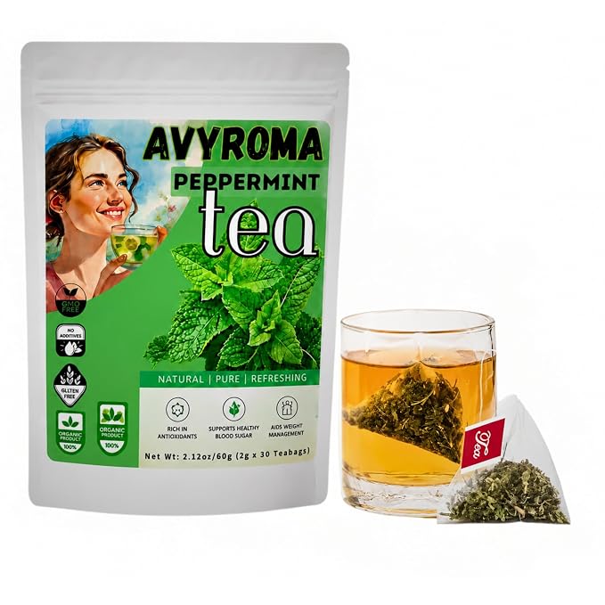 AVYROMA Premium Organic Peppermint Tea 30 Teabags - Image 2