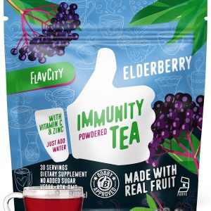 FlavCity Elderberry Immunity Tea Powder Sugar Free 30 Servings