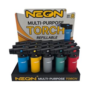 Neon Multi-Purpose Refillable Torch Solid Color 15ct Box