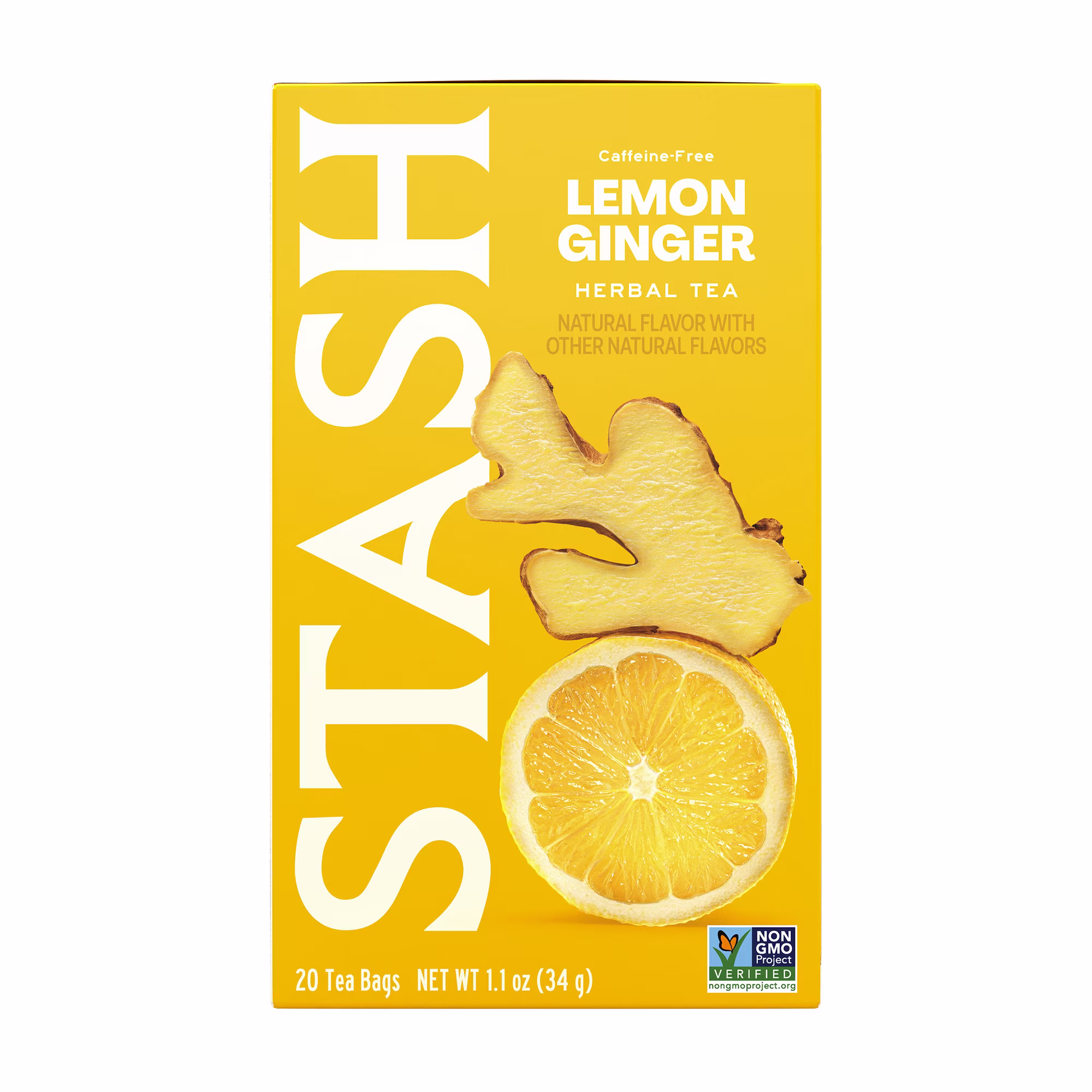 Stash Lemon Ginger Caffeine Free Herbal Tea 20 Tea Bags - Image 2