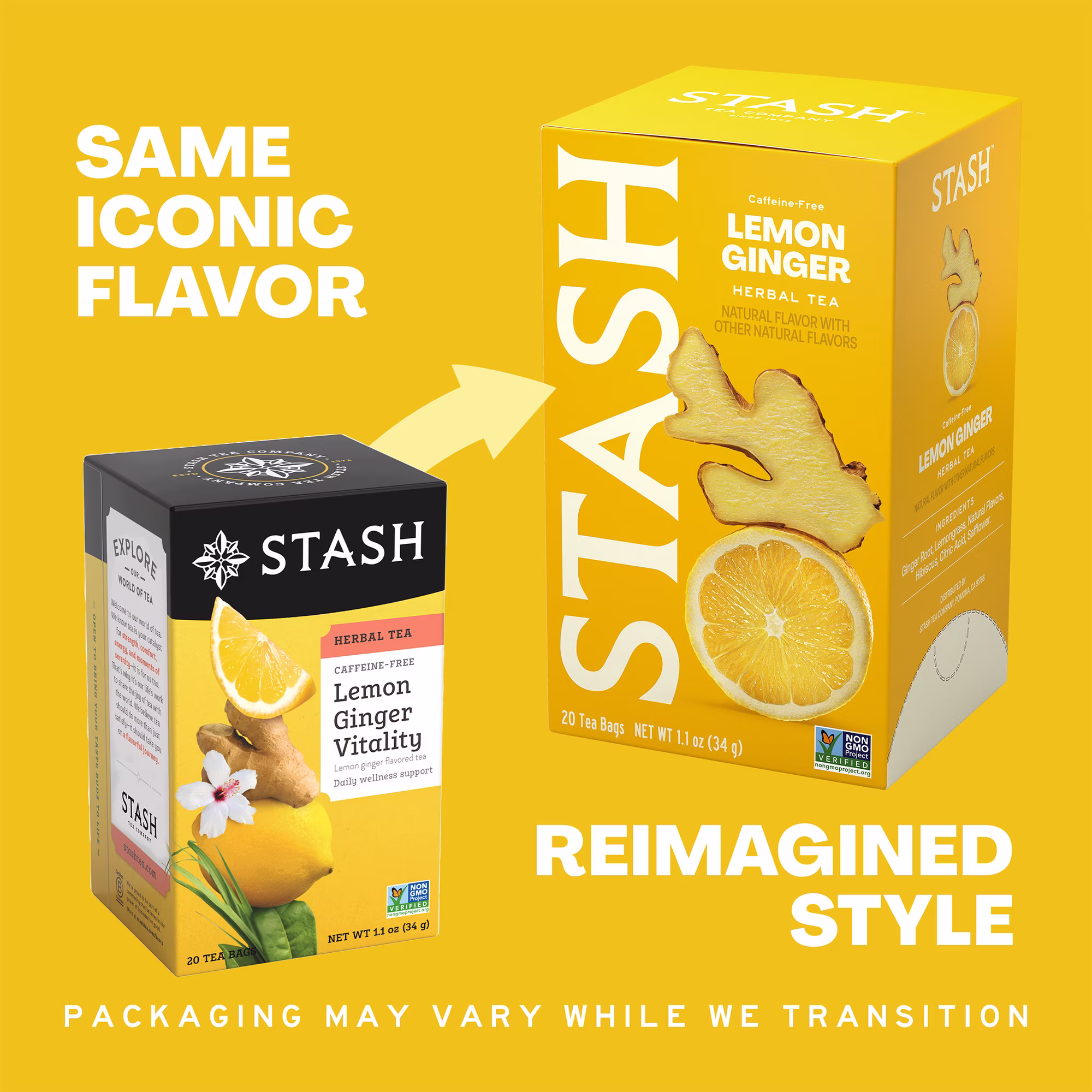 Stash Lemon Ginger Caffeine Free Herbal Tea 20 Tea Bags - Image 3
