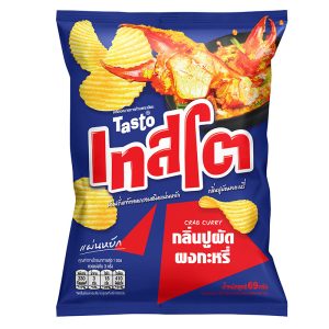 TASTO CRAB CURRY FLAVOURED POTATO CHIPS RIDGE CUT 69G