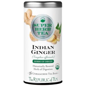 The Republic of Tea Organic Indian Ginger SuperHerb Tea Tin 36 Herbal Tea Bags
