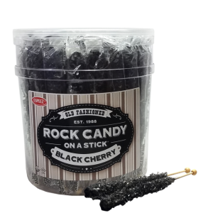 Espeez Black Cherry Rock Candy On a Stick Jar 36 ct 6.5 “