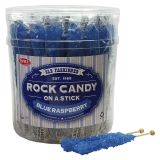 Espeez Navy Blue Blueberry Rock Candy On a Stick Jar 36 ct 6.5 “