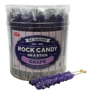 Espeez Purple Grape Rock Candy On a Stick Jar 36 ct 6.5 “