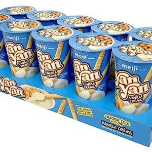 MEIJI Yan Yan Dipping Sticks Vanilla Crème 10 Count 2 Ounce Display Tray