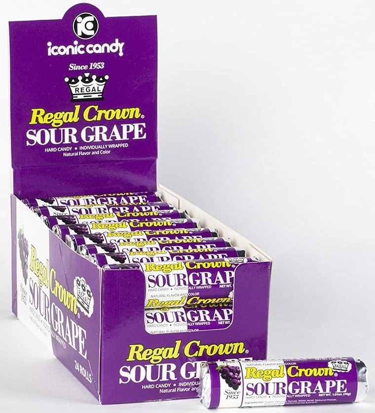 Iconic Regal Crown Sour Grape Hard Candy 24 ct Tray - Image 2