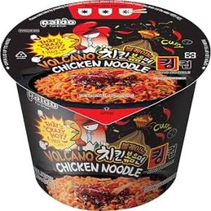 Paldo Volcano Super Spicy Chicken Noodle Soup Ramen Cup 37oz 6 pack