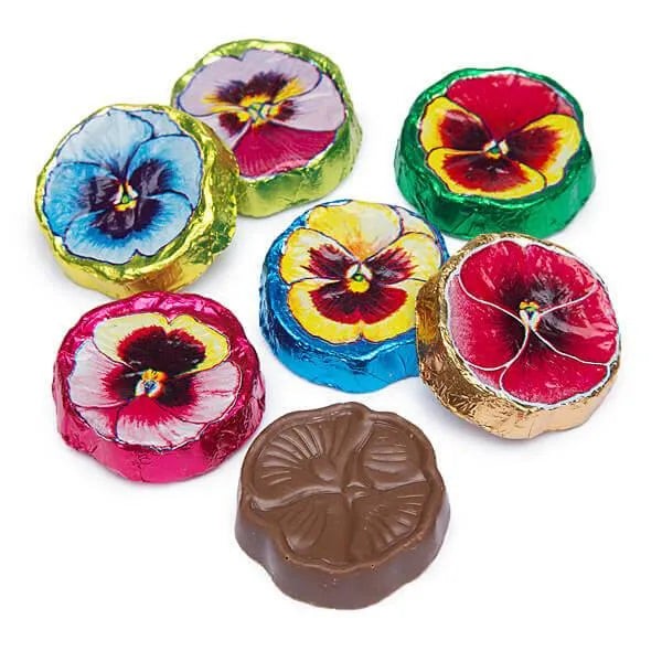 Madelaine Foiled Milk Chocolate Pansies Flowers 5lb - Image 2