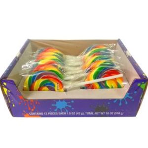 Color Splash Rainbow Tutti Frutti Swirly Pops, 1.5 oz 12ct