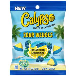 Calypso Sour Wedges Peg Ocean Blue Lemonade Gummy 4.5 oz 12ct
