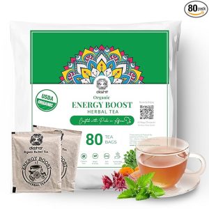 Akshit 80 Energy Booster Tea Bags Hibiscus Tea Blend with Natural Moringa leaves