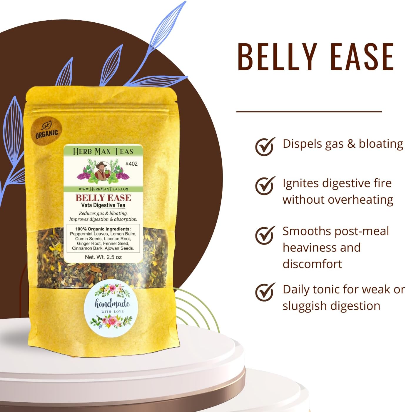 DIGESTIVE TEA for gas bloating & weak digestion formulated - Image 3