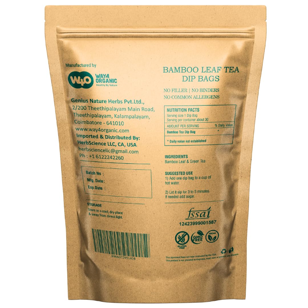 Bamboo Leaf Tea Supports Healthy Skin Nail Hair Joints and Bones 30 Tea Bags - Image 3
